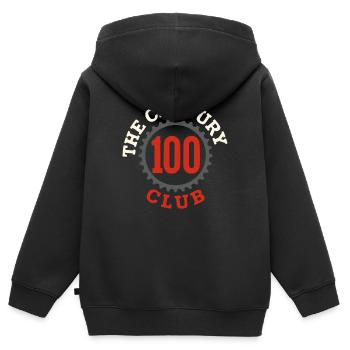 Century Ride 100-mile ride Cyclist Century - Kids Premium Organic Zip-up Hoodie - black - Back - AI Model Kid Male (0cm)
