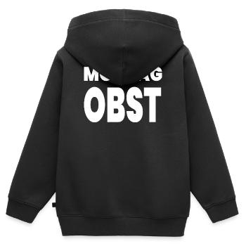 Obst - Kinder Premium Organic Zip Hoodie - Schwarz - Hinten - AI Model Kid Male (0cm)