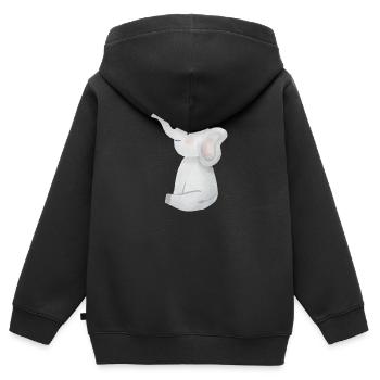 Cute Little Elephant. - Kids Premium Organic Zip-up Hoodie - black - Back - AI Model Kid Male (0cm)