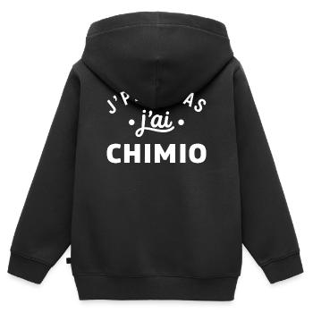 J'peux pas j'ai chimio - Sweat Premium à capuche zippé enfant bio - noir - Dos - AI Model Kid Male (0cm)