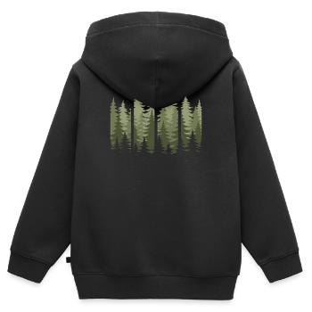 Forêt Nature Arbres Nature Nature Amoureux de la nature - Sweat Premium à capuche zippé enfant bio - noir - Dos - AI Model Kid Male (0cm)