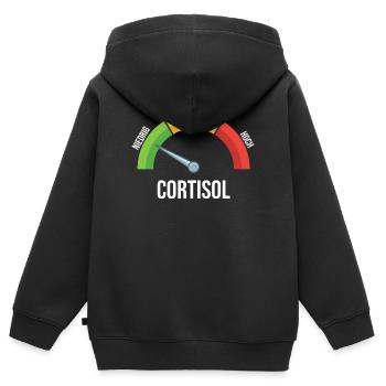 Cortisol Messgerät - Kinder Premium Organic Zip Hoodie - Schwarz - Hinten - AI Model Kid Male (0cm)