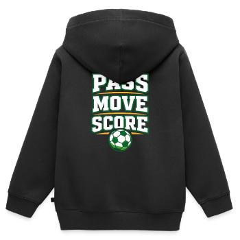 Fußballtraining Jugend-sport-trainer - Kinder Premium Organic Zip Hoodie - Schwarz - Hinten - AI Model Kid Male (0cm)