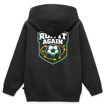 Fußballtraining Jugend-sport-trainer - Kinder Premium Organic Zip Hoodie - Schwarz - Hinten - AI Model Kid Male (0cm)