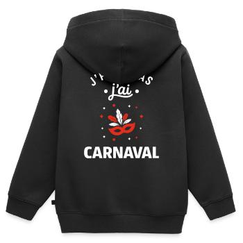 Karneval - Kinder Premium Organic Zip Hoodie - Schwarz - Hinten - AI Model Kid Male (0cm)