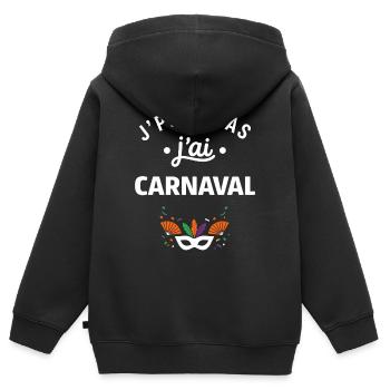 Karneval - Kinder Premium Organic Zip Hoodie - Schwarz - Hinten - AI Model Kid Male (0cm)