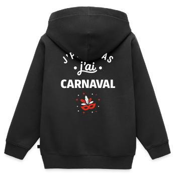 Karneval - Kinder Premium Organic Zip Hoodie - Schwarz - Hinten - AI Model Kid Male (0cm)