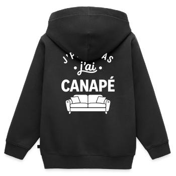 canapé - Sweat Premium à capuche zippé enfant bio - noir - Dos - AI Model Kid Male (0cm)