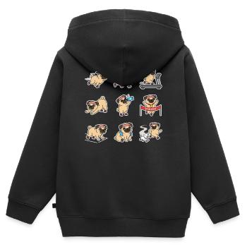 Lustiger Mops Joggen Marathon Laeufer - Kinder Premium Organic Zip Hoodie - Schwarz - Hinten - AI Model Kid Male (0cm)