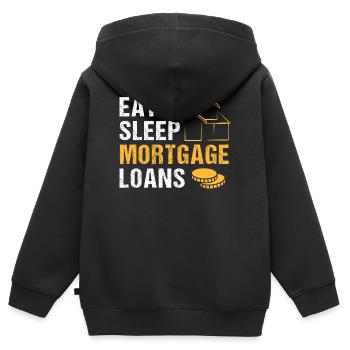Eigentumswohnung Schulden Hypothek - Kinder Premium Organic Zip Hoodie - Schwarz - Hinten - AI Model Kid Male (0cm)