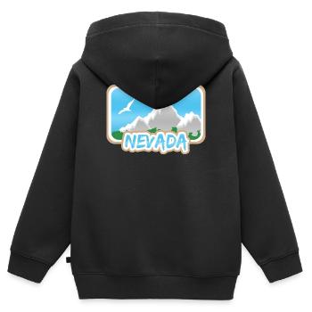 Mont Nevada - Sweat Premium à capuche zippé enfant bio - noir - Dos - AI Model Kid Male (0cm)