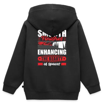 Constructeur de plaques de plâtre Installateur de plaques de plâtre - Sweat Premium à capuche zippé enfant bio - noir - Dos - AI Model Kid Male (0cm)