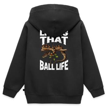 Königspython Schlangen Liebhaber Terrarium Python - Kinder Premium Organic Zip Hoodie - Schwarz - Hinten - AI Model Kid Male (0cm)