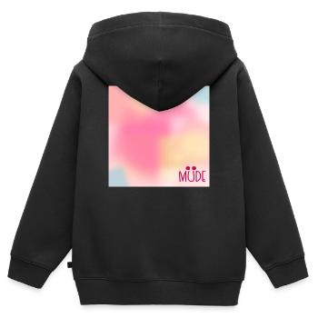 Himmel Stimmung Müde - Kinder Premium Organic Zip Hoodie - Schwarz - Hinten - AI Model Kid Male (0cm)