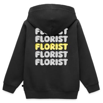 Beruf Florist - Kinder Premium Organic Zip Hoodie - Schwarz - Hinten - AI Model Kid Male (0cm)