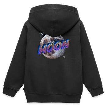 Moon - Outer Space Series - Kids Premium Organic Zip-up Hoodie - black - Back - AI Model Kid Male (0cm)