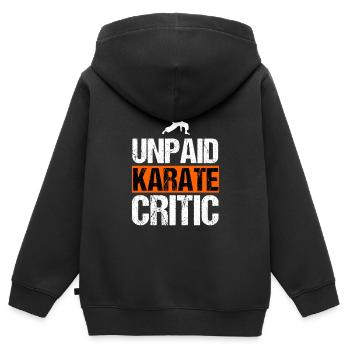 Unbezahlter Karate-Kritiker Lustige Kampfkünste - Kinder Premium Organic Zip Hoodie - Schwarz - Hinten - AI Model Kid Male (0cm)