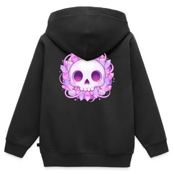Crâne de cristal avec des cristaux - Sweat Premium à capuche zippé enfant bio - noir - Dos - AI Model Kid Male (0cm)