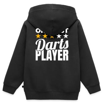 Joueur moyen de fléchettes - Sweat Premium à capuche zippé enfant bio - noir - Dos - AI Model Kid Male (0cm)