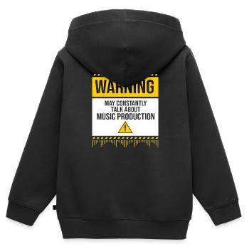 Label DJ Keyboard, DJ - Sweat Premium à capuche zippé enfant bio - noir - Dos - AI Model Kid Male (0cm)