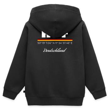Hof - Kinder Premium Organic Zip Hoodie - Schwarz - Hinten - AI Model Kid Male (0cm)