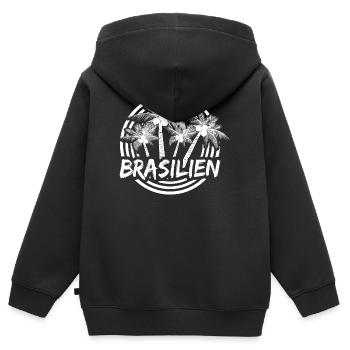 Ferien Brasilien - Kinder Premium Organic Zip Hoodie - Schwarz - Hinten - AI Model Kid Male (0cm)