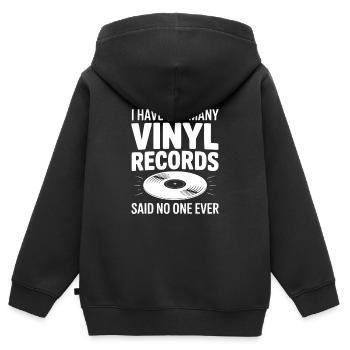 Ich habe zu viele Vinylplatten, sagte niemand. - Kinder Premium Organic Zip Hoodie - Schwarz - Hinten - AI Model Kid Male (0cm)