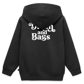 Drum and Bass Retro-Glyphen - Kinder Premium Organic Zip Hoodie - Schwarz - Hinten - AI Model Kid Male (0cm)