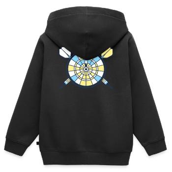 Target Dart - Kids Premium Organic Zip-up Hoodie - black - Back - AI Model Kid Male (0cm)