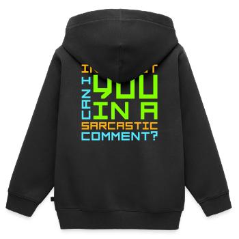 Puis-je vous intéresser à un commentaire sarcastique Lustig - Sweat Premium à capuche zippé enfant bio - noir - Dos - AI Model Kid Male (0cm)