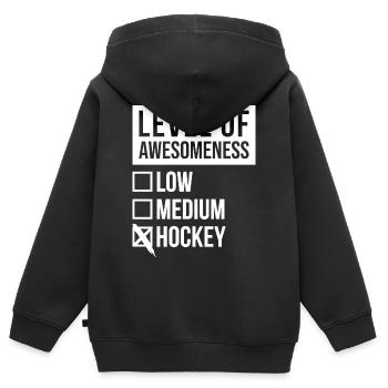 Hockey Hockey Hockey - Kinder Premium Organic Zip Hoodie - Schwarz - Hinten - AI Model Kid Male (0cm)