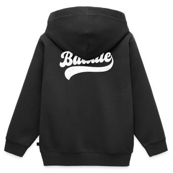 méchant - Sweat Premium à capuche zippé enfant bio - noir - Dos - AI Model Kid Male (0cm)