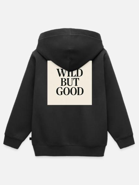 WILD BUT GOOD - Kinder Premium Organic Zip Hoodie - Schwarz