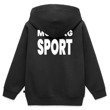 Sport - Kinder Premium Organic Zip Hoodie - Schwarz - Hinten - AI Model Kid Male (0cm)