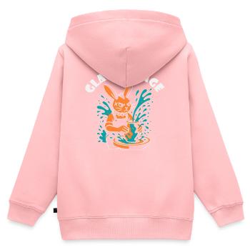 Glaze & Rage – Punk Bunny - Kinder Premium Organic Zip Hoodie - Rosa - Hinten - AI Model Kid Female (0cm)