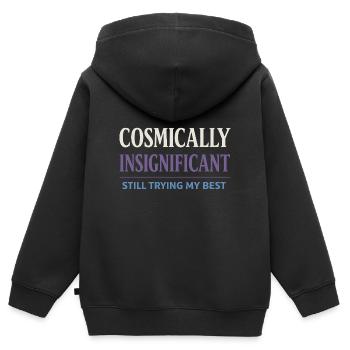 Existenzieller Humor, Nihilismus, Humor, - Kinder Premium Organic Zip Hoodie - Schwarz - Hinten - AI Model Kid Male (0cm)