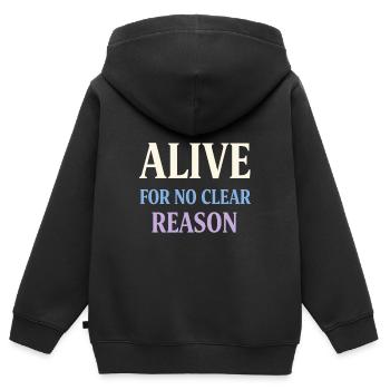 Existenzieller Humor, Nihilismus, Humor, - Kinder Premium Organic Zip Hoodie - Schwarz - Hinten - AI Model Kid Male (0cm)