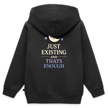 Existenzieller Humor, Nihilismus, Humor, - Kinder Premium Organic Zip Hoodie - Schwarz - Hinten - AI Model Kid Male (0cm)