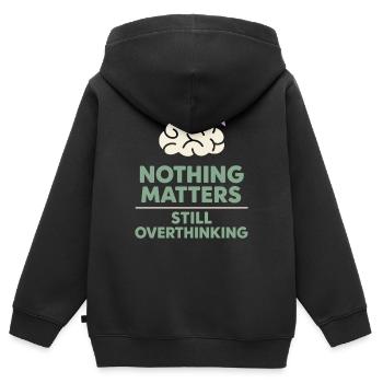 Existenzieller Humor, Nihilismus, Humor, - Kinder Premium Organic Zip Hoodie - Schwarz - Hinten - AI Model Kid Male (0cm)