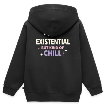 Existenzieller Humor, Nihilismus, Humor, - Kinder Premium Organic Zip Hoodie - Schwarz - Hinten - AI Model Kid Male (0cm)