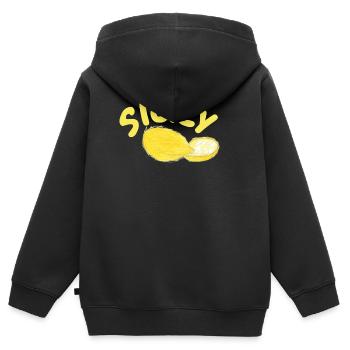 Illustration des citrons de Sicile - Sicile - Sweat Premium à capuche zippé enfant bio - noir - Dos - AI Model Kid Male (0cm)