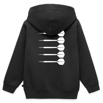 Fléchettes - Sweat Premium à capuche zippé enfant bio - noir - Dos - AI Model Kid Male (0cm)