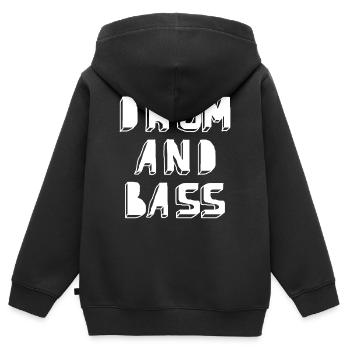 Trommel- und Bass-Neon-Glyphe - Kinder Premium Organic Zip Hoodie - Schwarz - Hinten - AI Model Kid Male (0cm)
