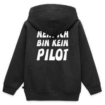 Pilot - Kinder Premium Organic Zip Hoodie - Schwarz - Hinten - AI Model Kid Male (0cm)