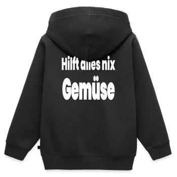 Gemüse - Kinder Premium Organic Zip Hoodie - Schwarz - Hinten - AI Model Kid Male (0cm)