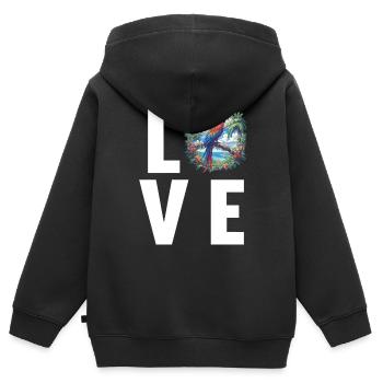 Aras Ara - Kinder Premium Organic Zip Hoodie - Schwarz - Hinten - AI Model Kid Male (0cm)