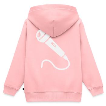 Mikrofon Karaoke Musiker Sänger Mikrophon Singen - Kinder Premium Organic Zip Hoodie - Rosa - Hinten - AI Model Kid Female (0cm)