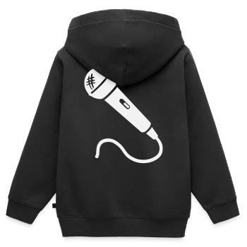 Mikrofon Karaoke Musiker Sänger Mikrophon Singen - Kinder Premium Organic Zip Hoodie - Schwarz - Hinten - AI Model Kid Male (0cm)