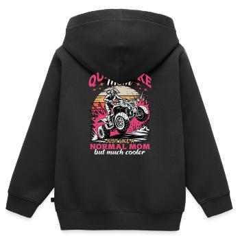 Quad ATV Femme Fille Quad Quad - Sweat Premium à capuche zippé enfant bio - noir - Dos - AI Model Kid Male (0cm)