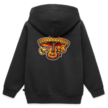 Mexikanische Fiesta mit Gitarre - Kinder Premium Organic Zip Hoodie - Schwarz - Hinten - AI Model Kid Male (0cm)